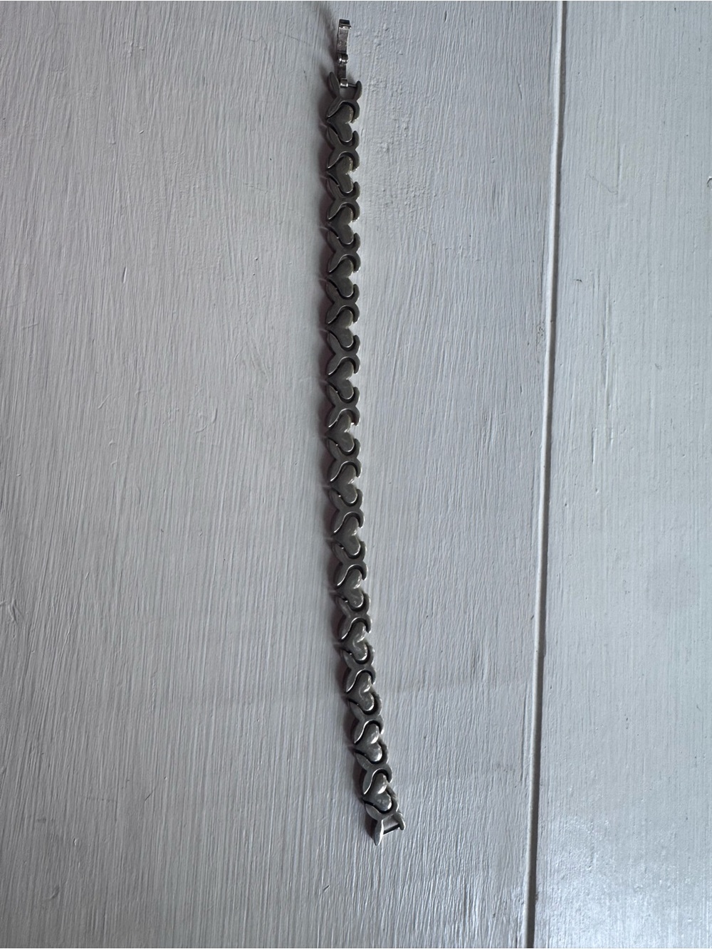 S925 Vintage Silver Heart Link Bracelet - Picture 5 of 5